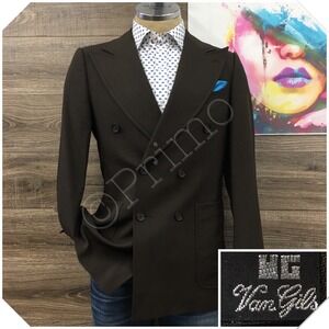 VINTAGE VAN GILS Mens Double Breasted Blazer Sport Coat Casual Jacket Size 38R